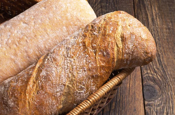 Hnědé a bílé ciabatta chléb — Stock fotografie
