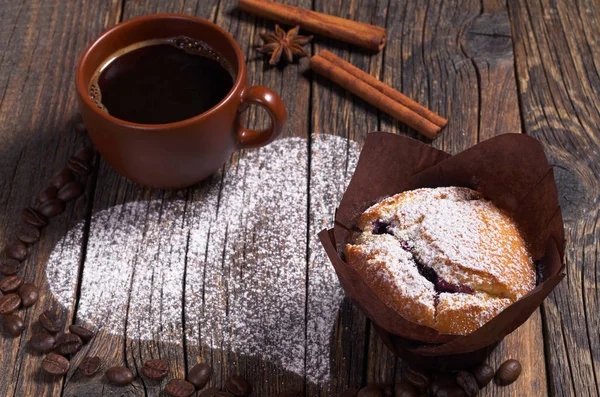 Café e muffin — Fotografia de Stock