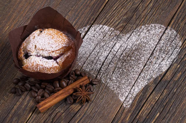 Muffin with blueberries — Stock Photo, Image