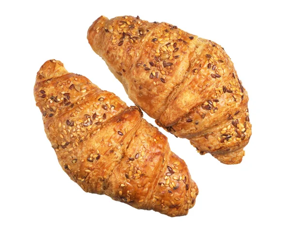 Två croissanter med frön — Stockfoto