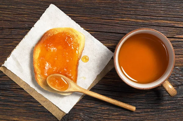 Té y tostadas con mermelada — Foto de Stock