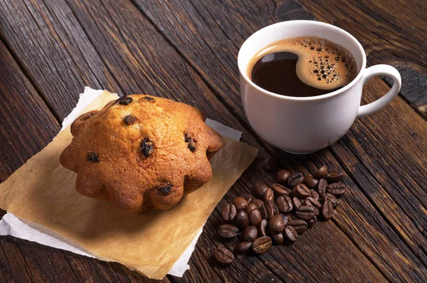 Coffee and cupcake — Stock Photo, Image