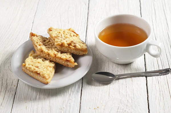 Chá e biscoitos com geléia — Fotografia de Stock