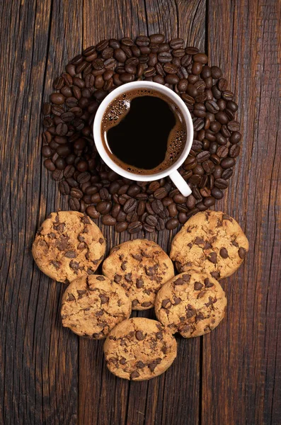 Café y galletas — Foto de Stock