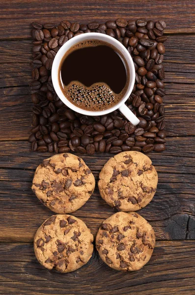 Café y galletas — Foto de Stock