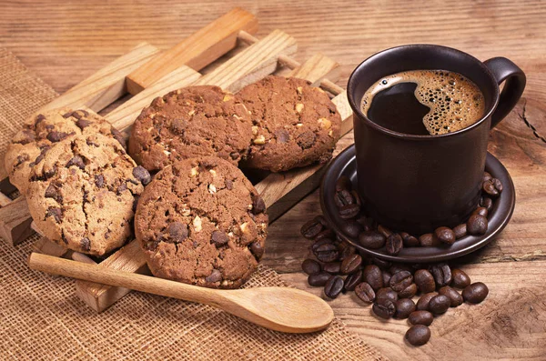 กาแฟและคุ้กกี้ — ภาพถ่ายสต็อก