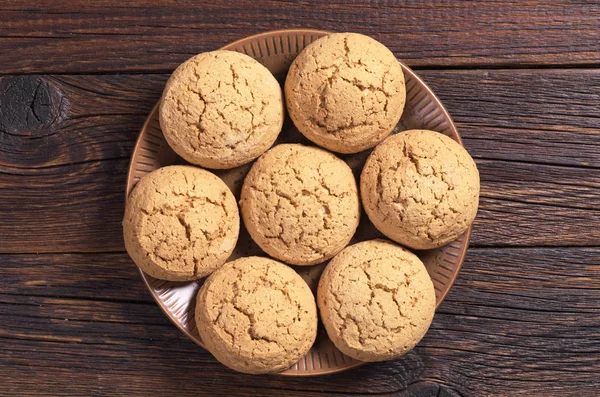 Yulaf ezmeli kurabiye plaka — Stok fotoğraf