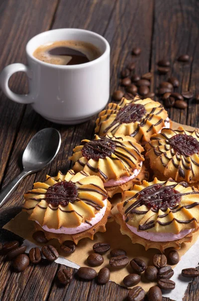 Kawę z ciasteczkami — Zdjęcie stockowe