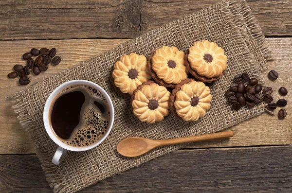 Ciasteczka i kawa — Zdjęcie stockowe