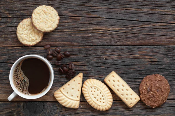 Café et biscuits différents — Photo