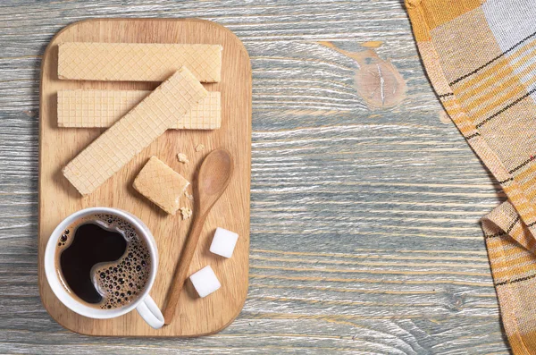 Sweet waffles and coffee — Stock Photo, Image