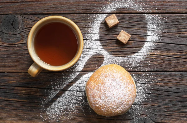Chá e donut — Fotografia de Stock