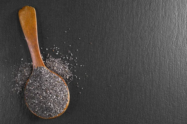 Chia seeds in spoon — Stock Photo, Image