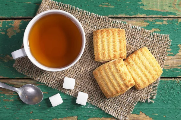 Čaj a pečivo — Stock fotografie