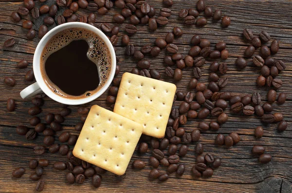 Caffè e cracker — Foto Stock
