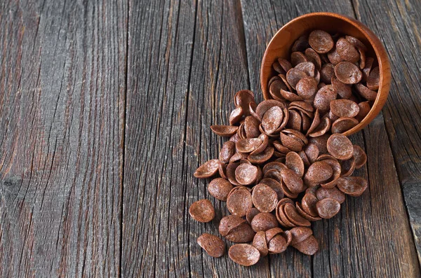 Cereais de chocolate na tigela — Fotografia de Stock