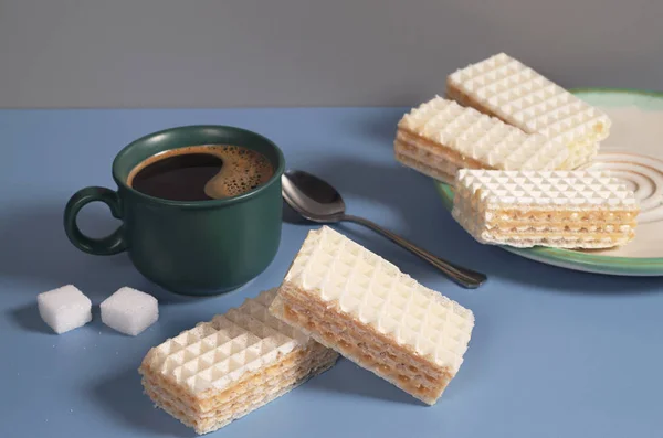 Waffles and coffee — Stock Photo, Image