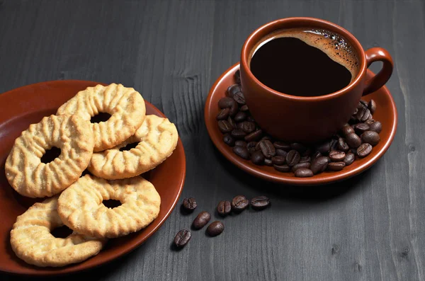 Καφέ και μπισκότα — Φωτογραφία Αρχείου