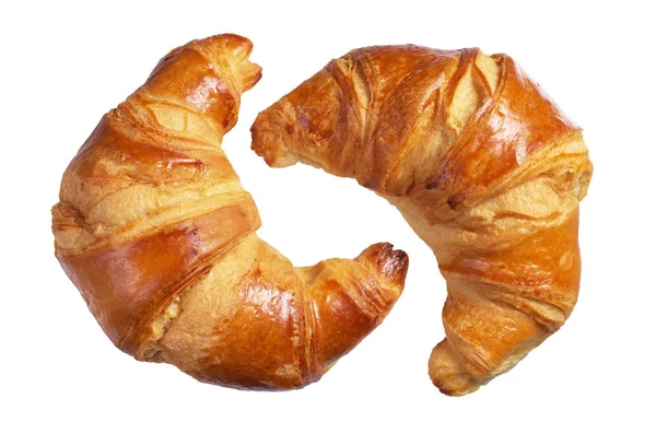 Två färska croissanter — Stockfoto