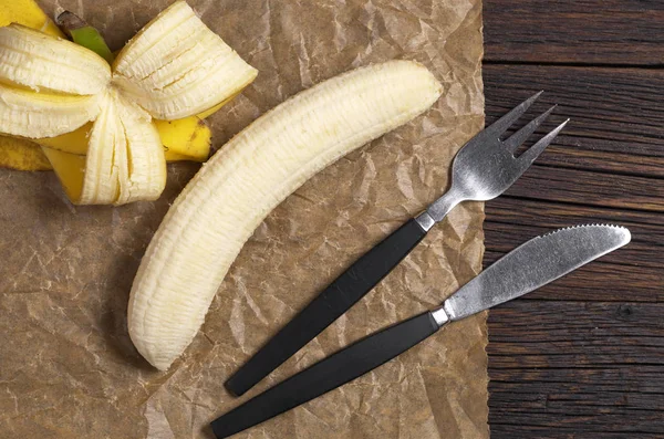 Banane et couverts — Photo