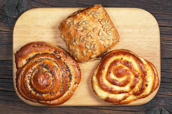 3 つの甘いパン — ストック写真