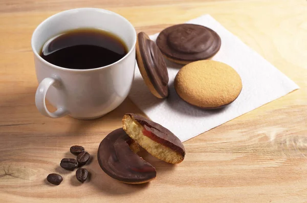 Kávové a čokoládové sušenky — Stock fotografie
