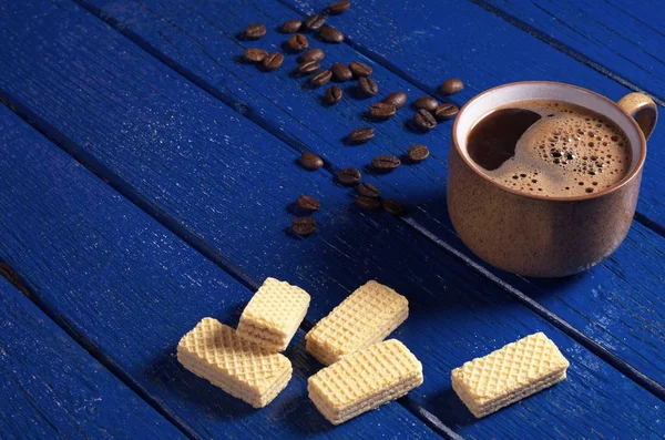 Wafels en koffie — Stockfoto