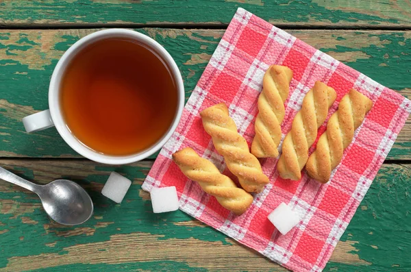 Tee und Shortbread-Kekse — Stockfoto