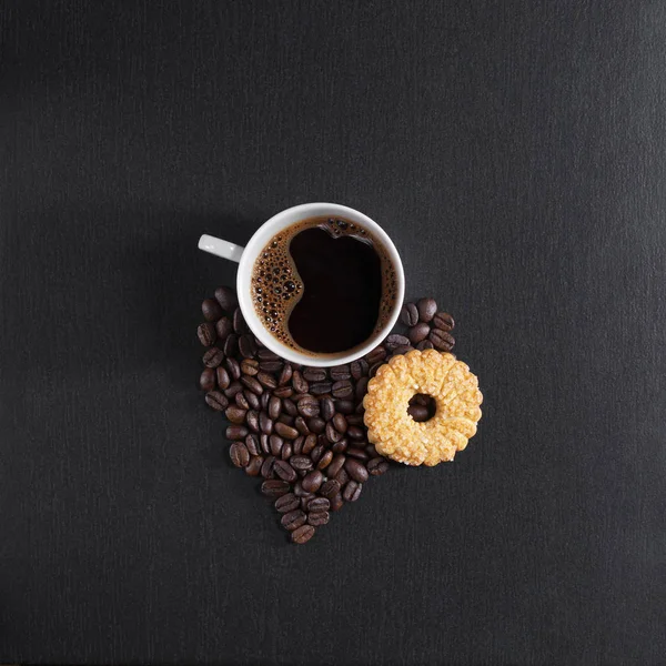 Café com biscoito shortbread — Fotografia de Stock