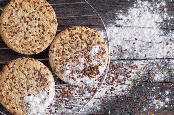 Galletas con semillas de lino — Foto de Stock