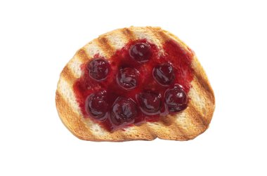 Ev yapımı kiraz reçelli sandviç.