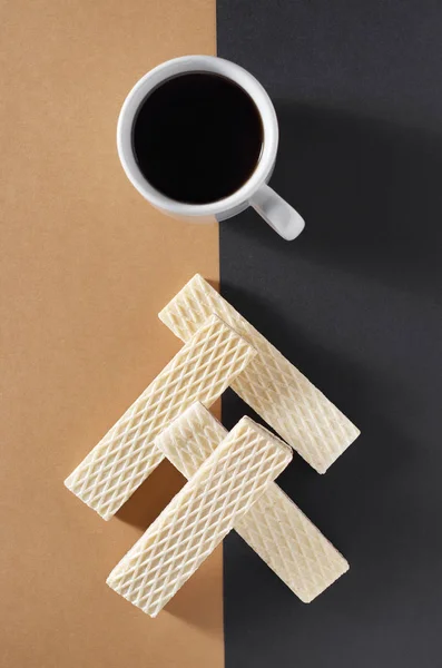Wafers and coffee cup