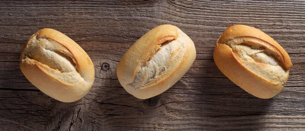 Tres panes de bollos franceses —  Fotos de Stock