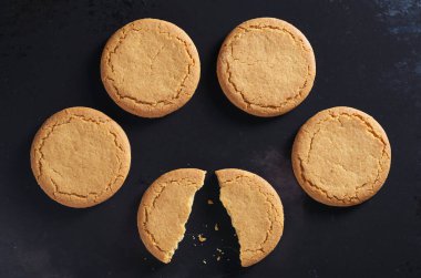 Oat cookies on black