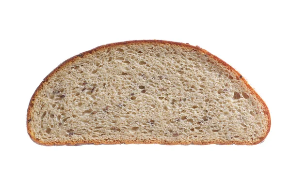 Scheibe Brot Isoliert Auf Weißem Hintergrund Ansicht Von Oben — Stockfoto