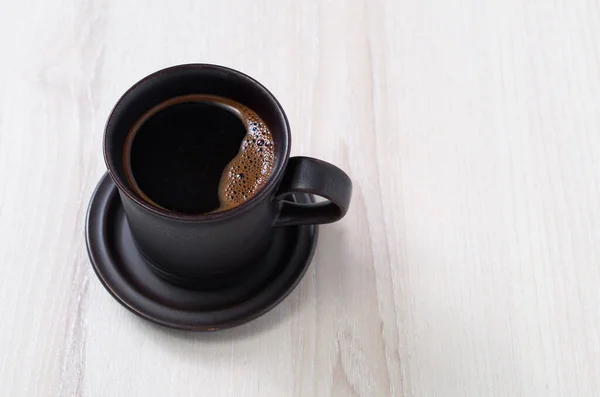 Egy Csésze Kávé Asztalon Nagy Látószögű Fénymásolási Hely — Stock Fotó