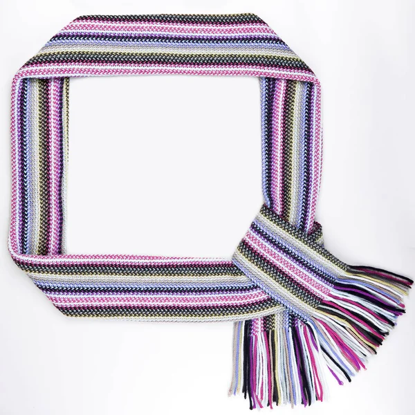 Grappige frame gemaakt van warme sjaal — Stockfoto