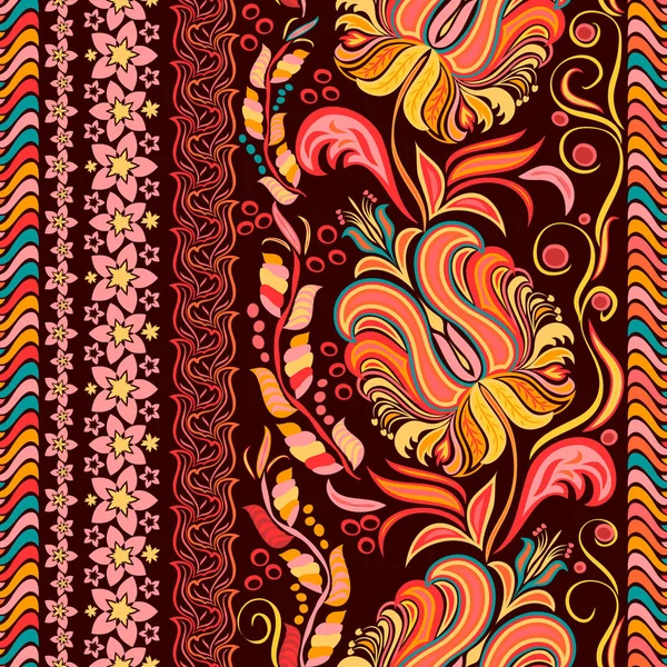 Paisley vintage motivo floral étnico sin costuras fondo . — Archivo Imágenes Vectoriales