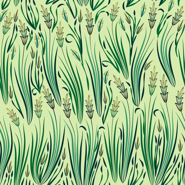 Fondo floral vegetal vintage sin costuras . — Archivo Imágenes Vectoriales