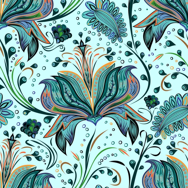 Paisley vintage motivo floral étnico sin costuras fondo . — Vector de stock