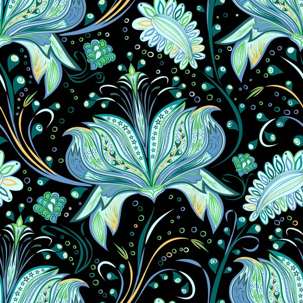 Paisley vintage motivo floral étnico sin costuras fondo . — Vector de stock