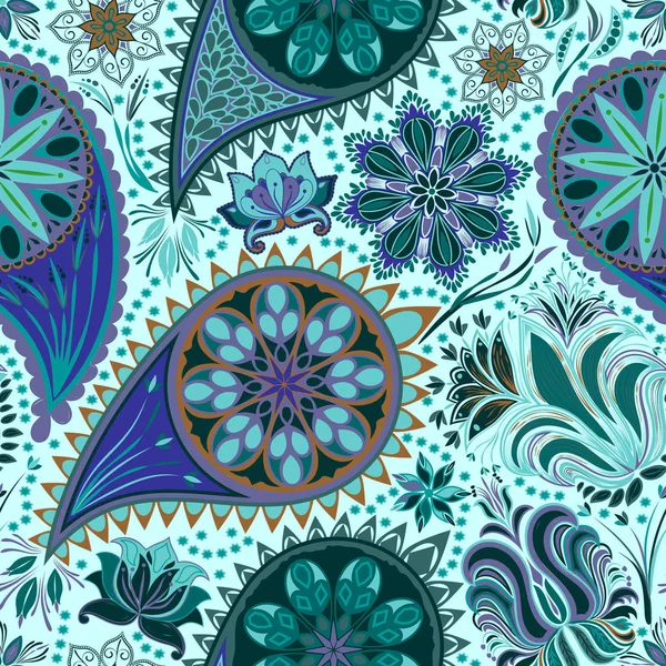 Paisley Vintage floralen Motiv ethnischen nahtlosen Hintergrund. — Stockvektor