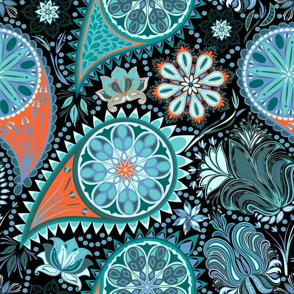 Paisley vintage çiçek motifi etnik sorunsuz arka plan.