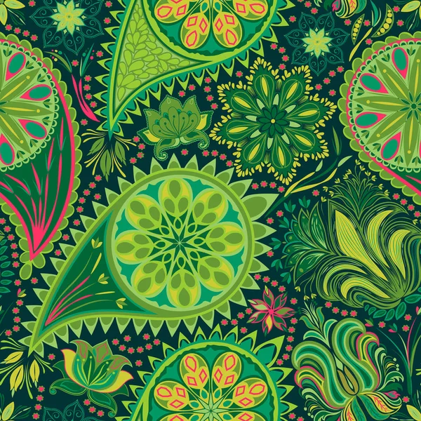 Paisley vintage motivo floral étnico sin costuras fondo . Vector De Stock