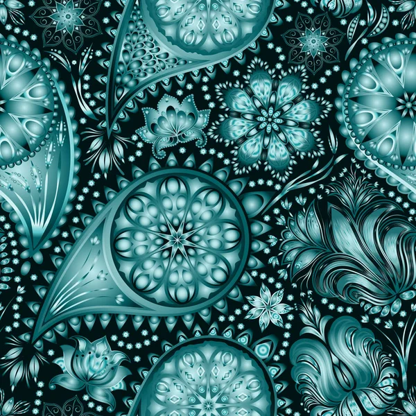 Paisley vintage motivo floral étnico sin costuras fondo . Gráficos Vectoriales