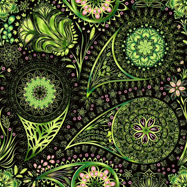 Paisley Vintage floralen Motiv ethnischen nahtlosen Hintergrund. — Stockvektor