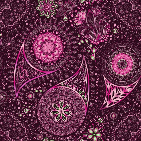 Paisley Vintage floralen Motiv ethnischen nahtlosen Hintergrund. — Stockvektor