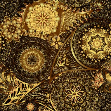 Paisley vintage çiçek motifi etnik sorunsuz arka plan.