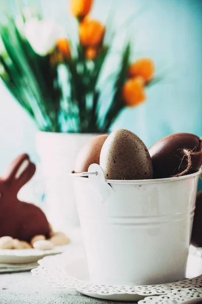 Table de Pâques avec décoration — Photo