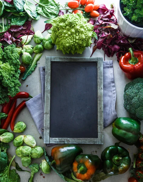 野菜と黒板 — ストック写真